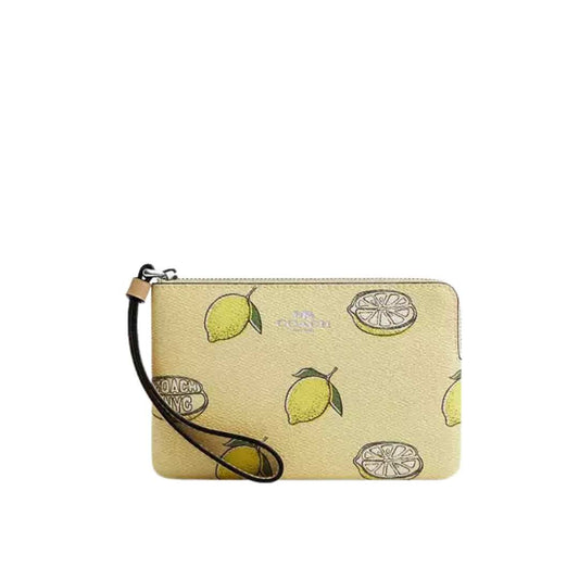 Wristlet Cierre sencillo con print limones