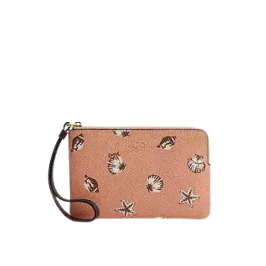 Wristlet Cierre sencillo print conchas