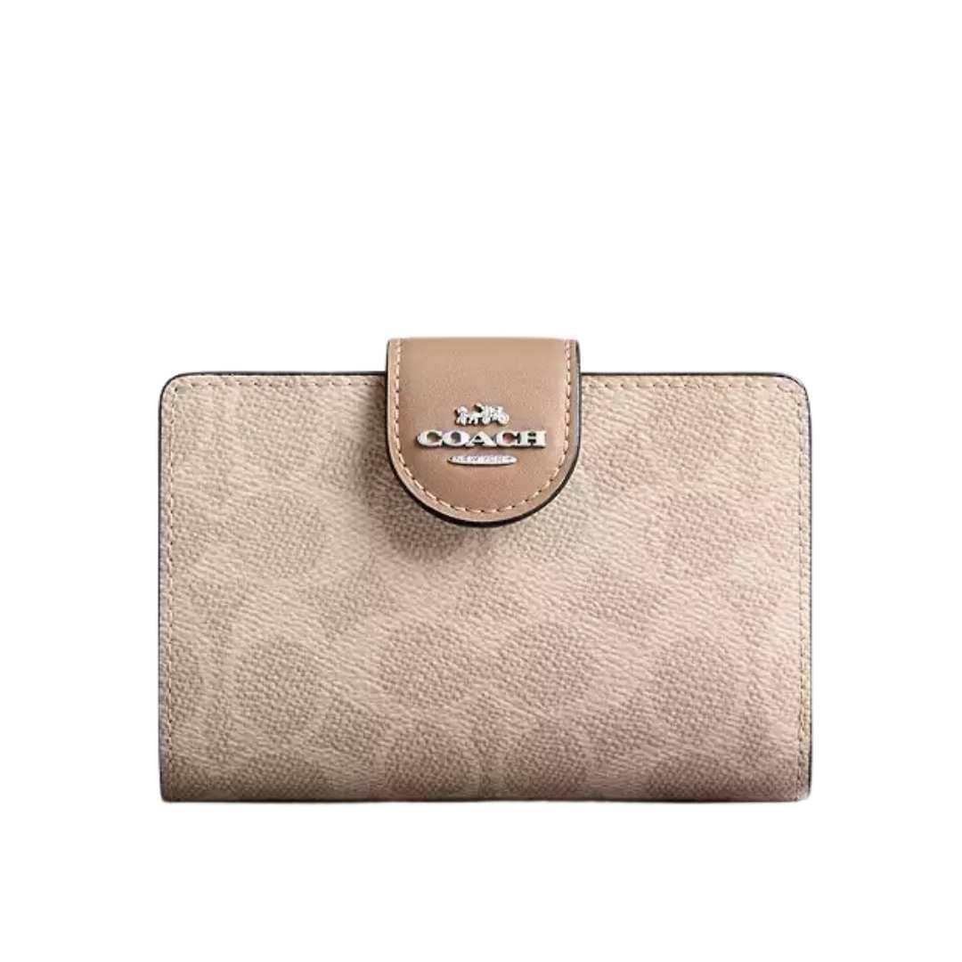 Cartera mediana broche