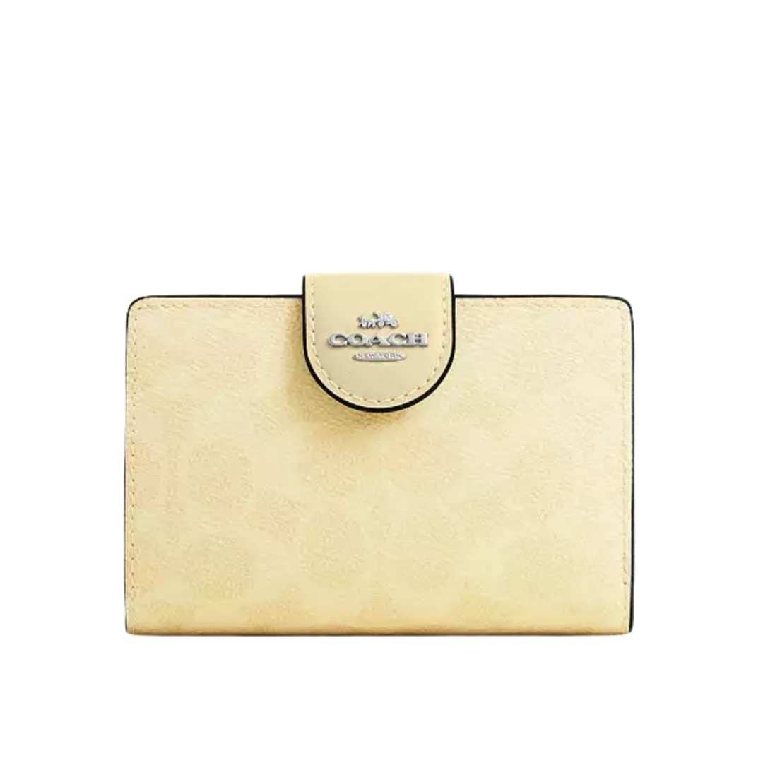 Cartera mediana broche