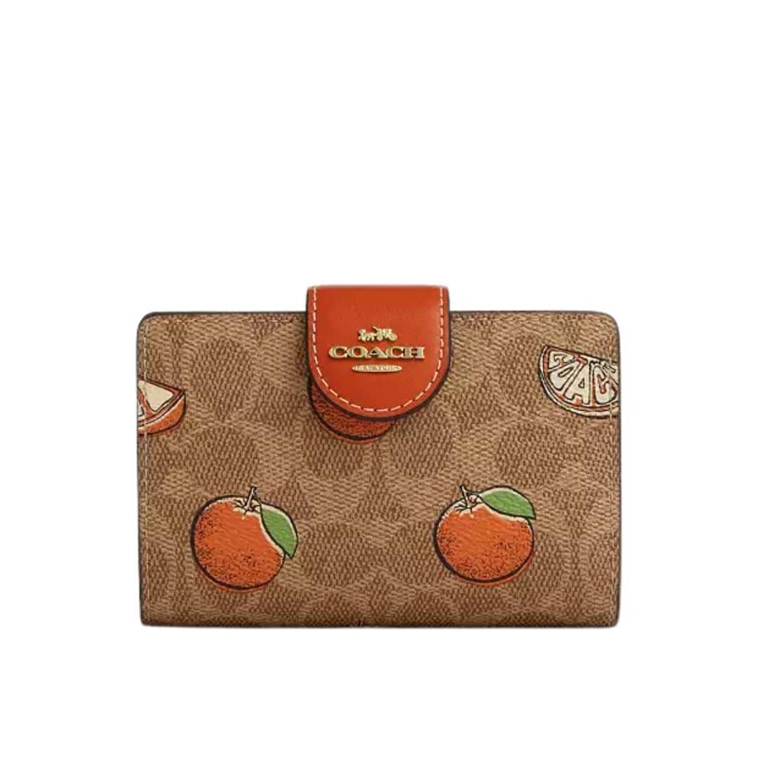 Cartera mediana broche Print Frutas