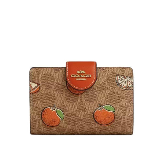 Cartera mediana broche Print Frutas