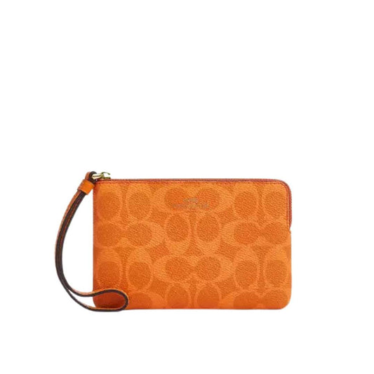 Wristlet Cierre sencillo monogram naranja