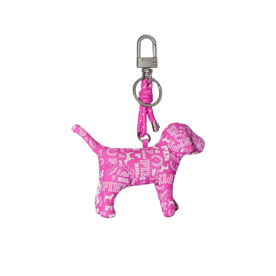 Micro Dog Keychain Charm - rosa