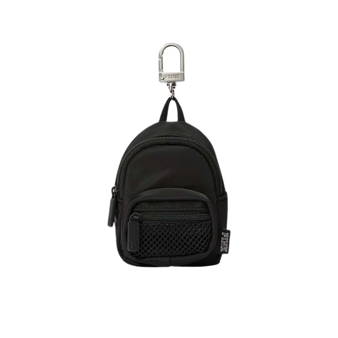Mini Backpack Keychain Charm - BLACK