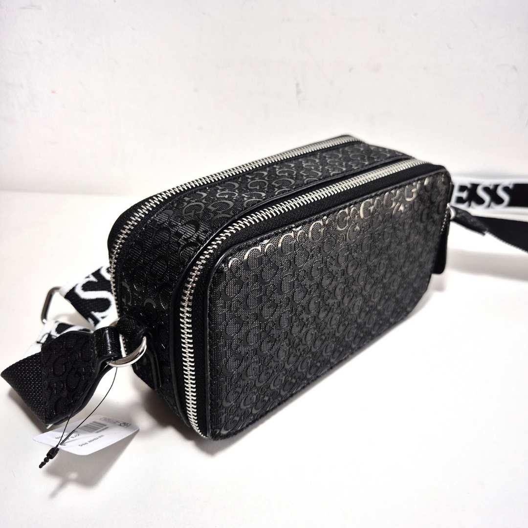 Guess Top doble Zip Crossbody negro