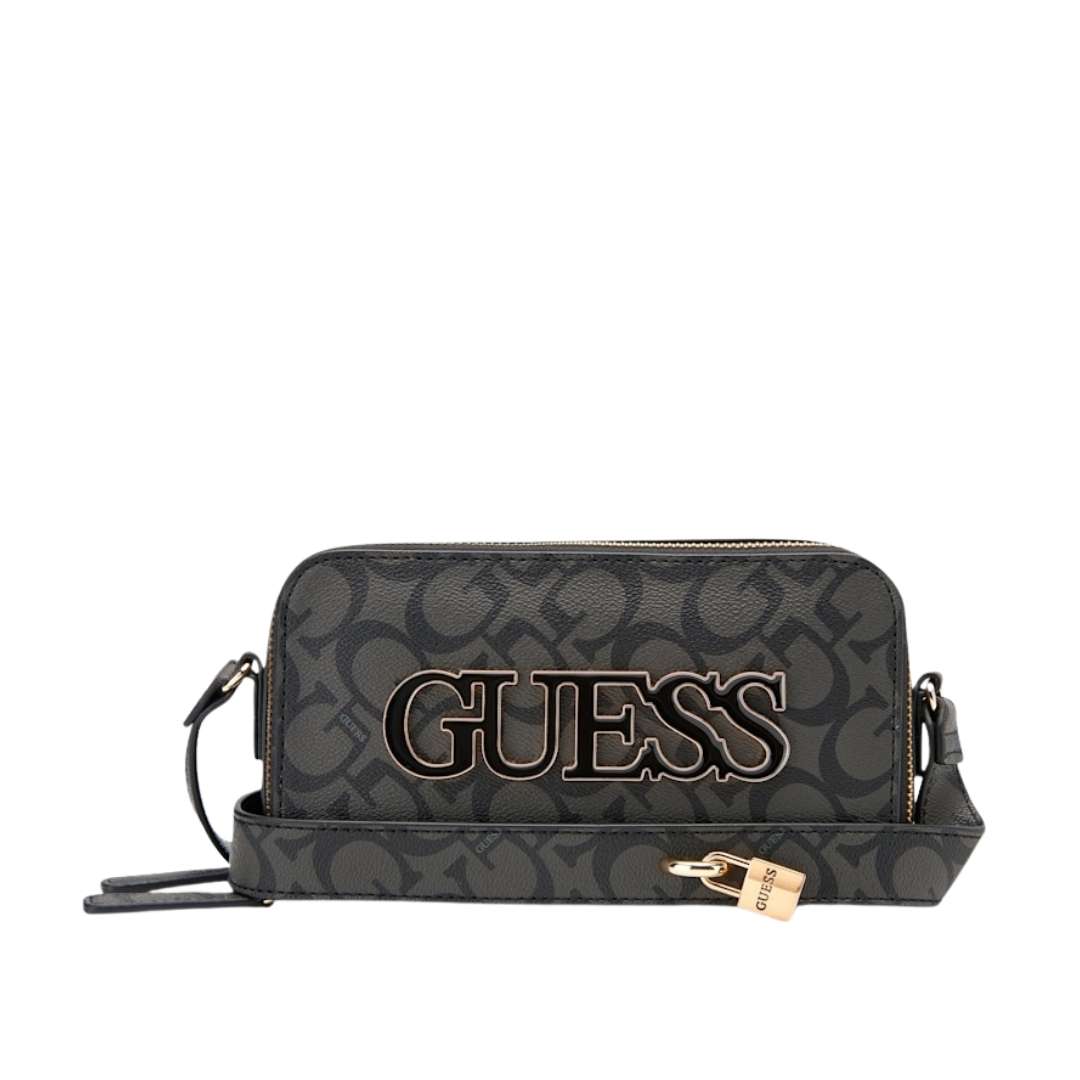 Crossbody mini con doble cremallera monogram