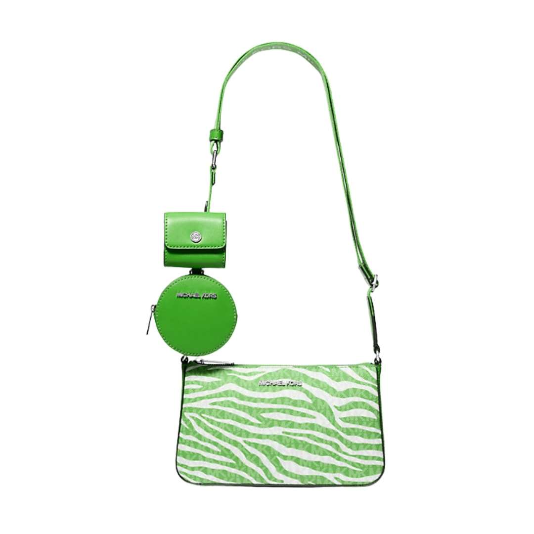 Bandolera Jet Set print cebra y estuche para Apple Airpods Pro