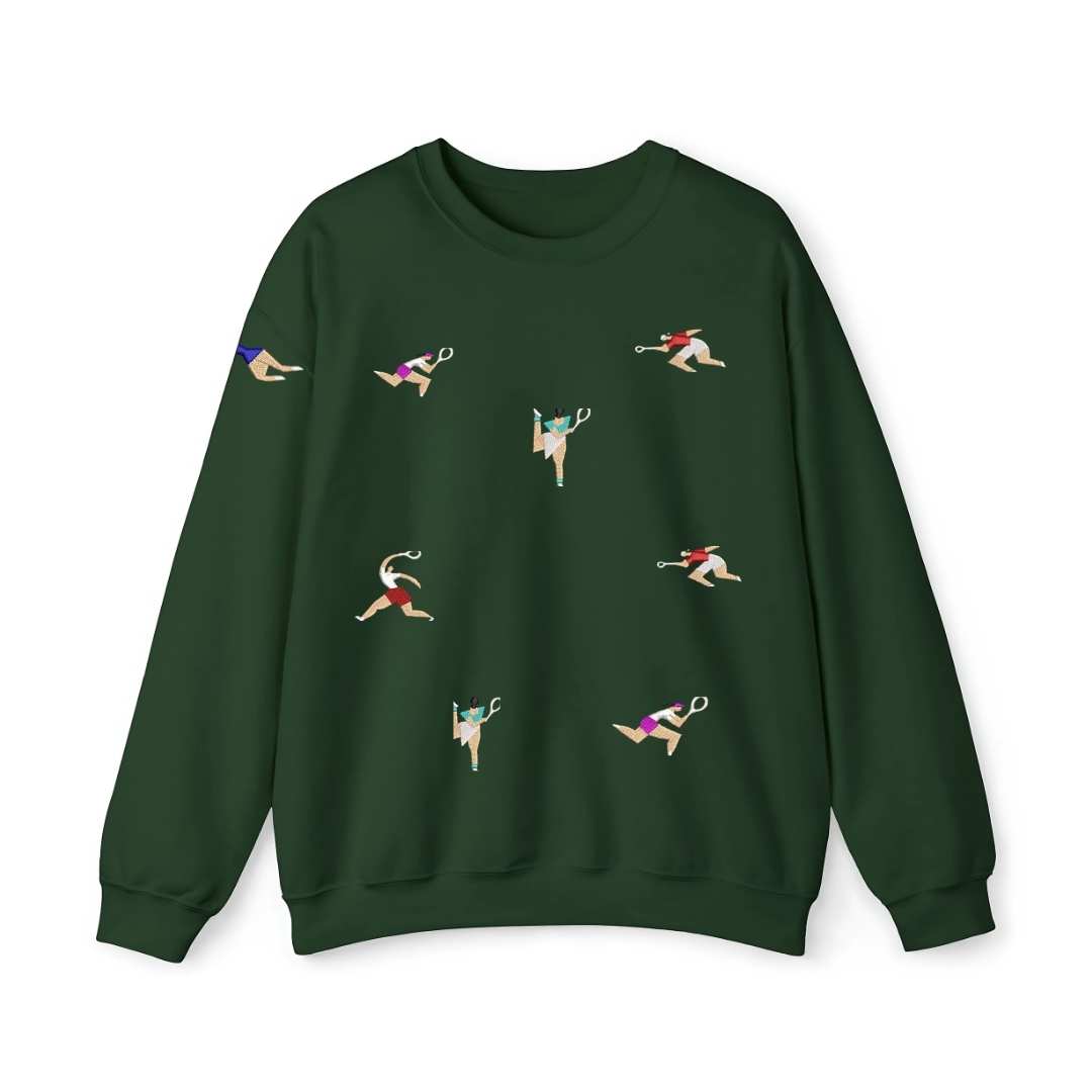 Sudadera cuello redondo mezcla pesada con Bordado "Tennis Citizen II"