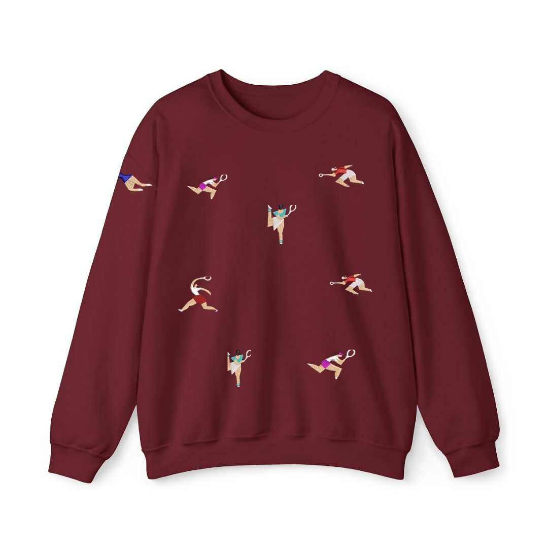 Sudadera cuello redondo mezcla pesada con Bordado "Tennis Citizen II"