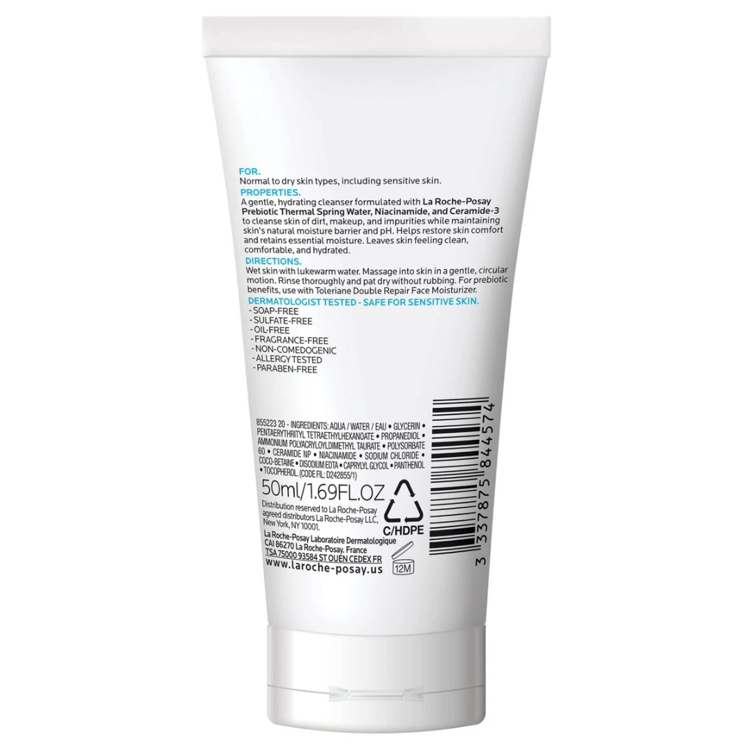 La Roche Posay Toleriane Limpiador facial hidratante - Tamaño de viaje - 1,69 fl oz