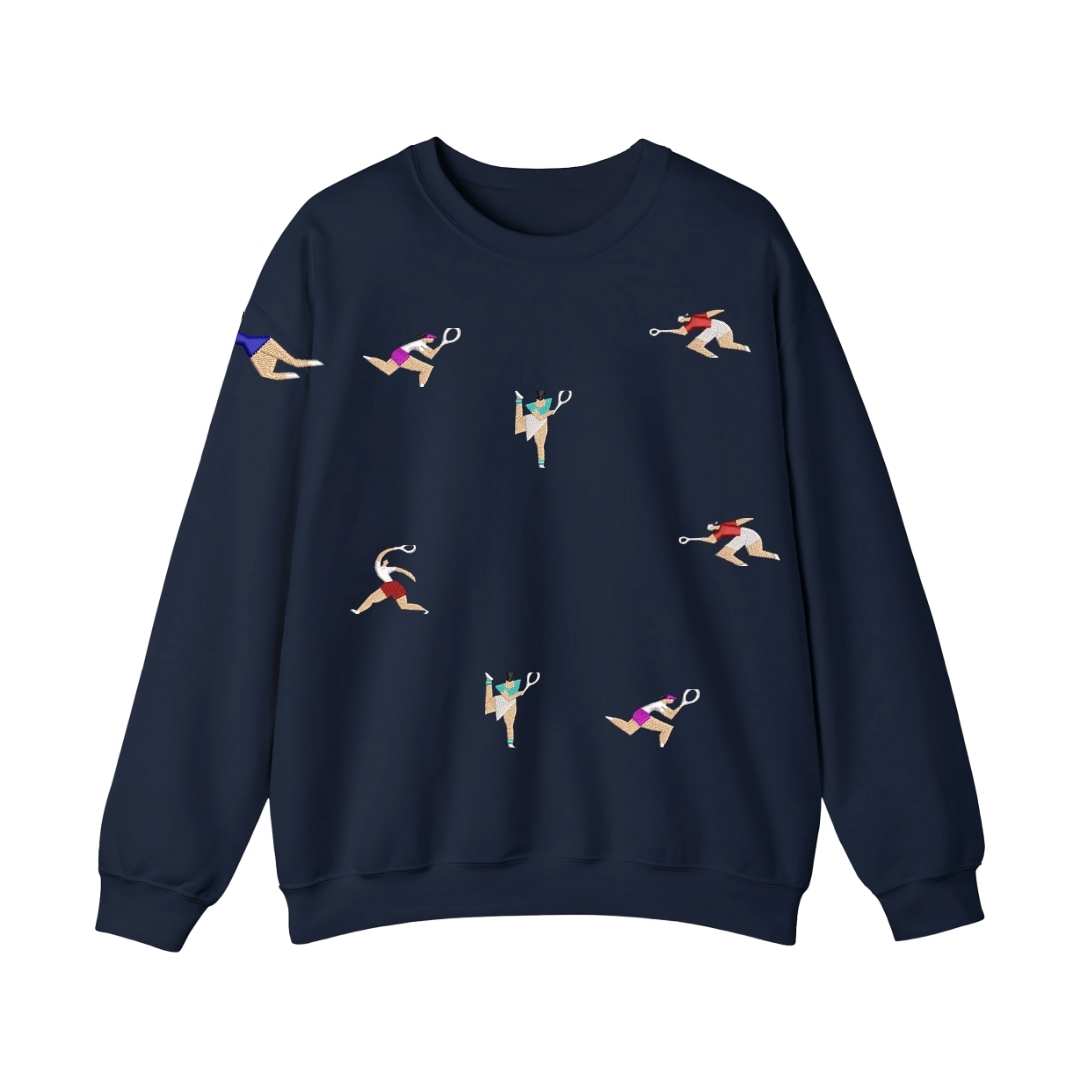 Sudadera cuello redondo mezcla pesada con Bordado "Tennis Citizen II"