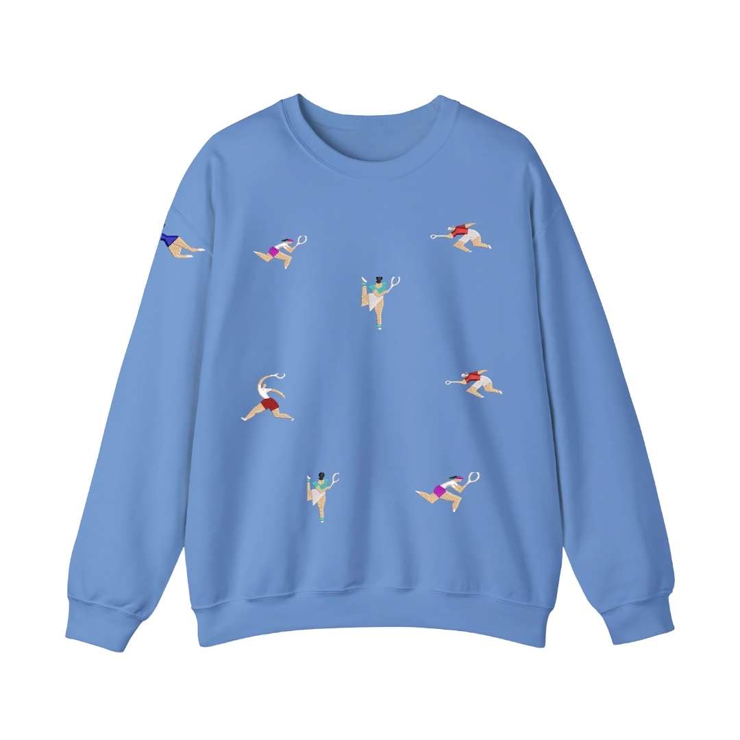 Sudadera cuello redondo mezcla pesada con Bordado "Tennis Citizen II"