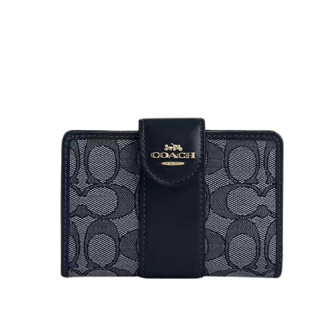 Cartera mediana broche