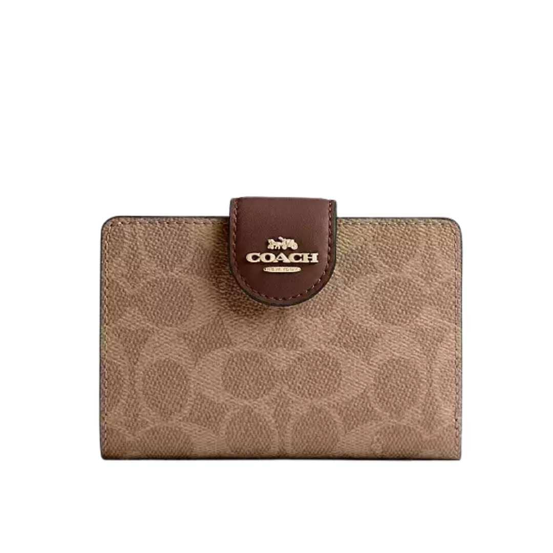 Cartera mediana broche