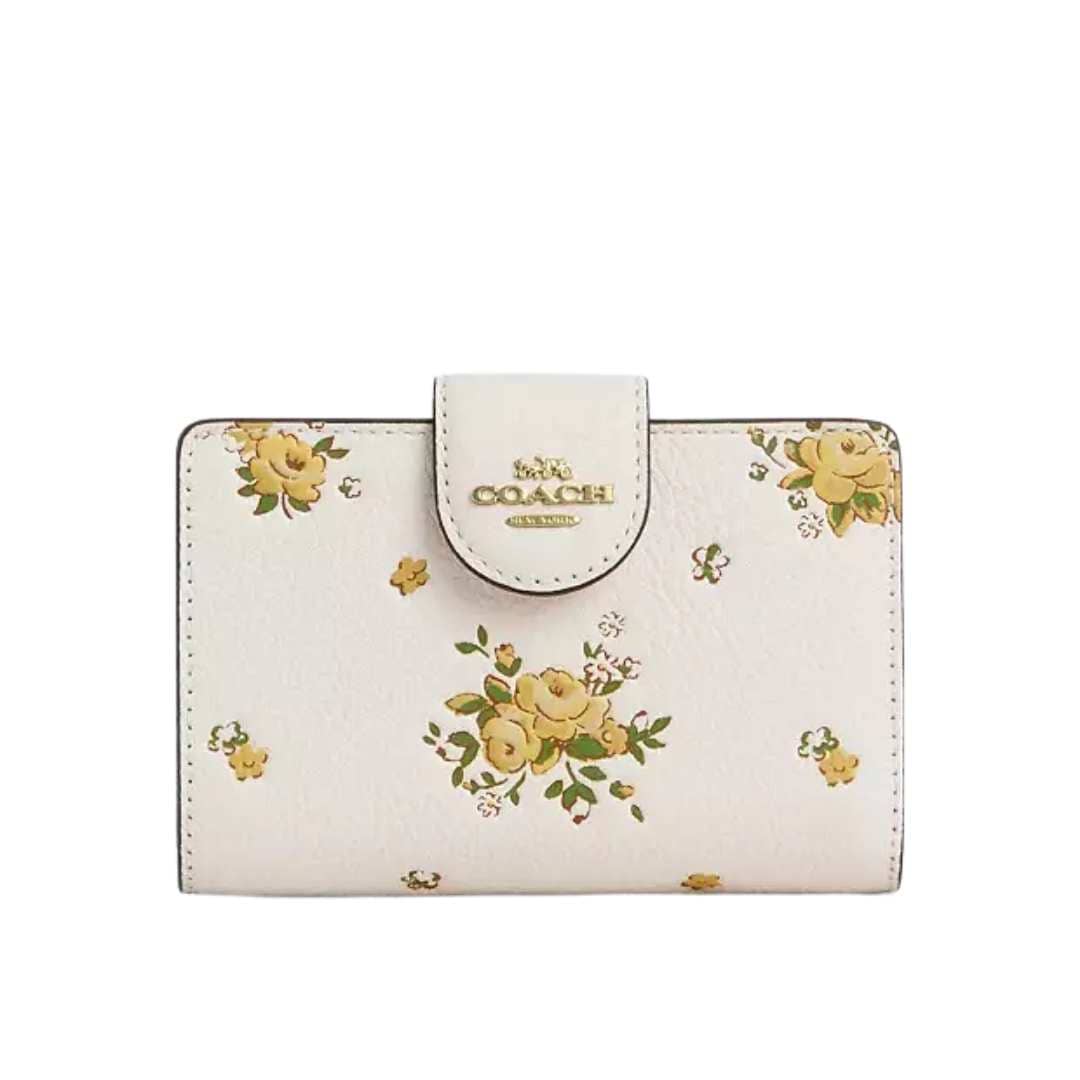 Cartera mediana broche Print Floral