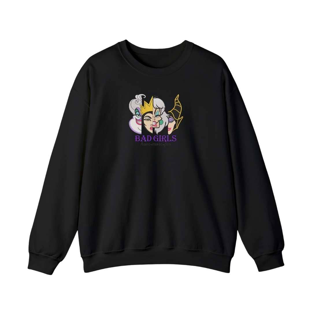 Bordado "Villains Bad girls" en sudadera cuello redondo. EDICIÓN ESPECIAL