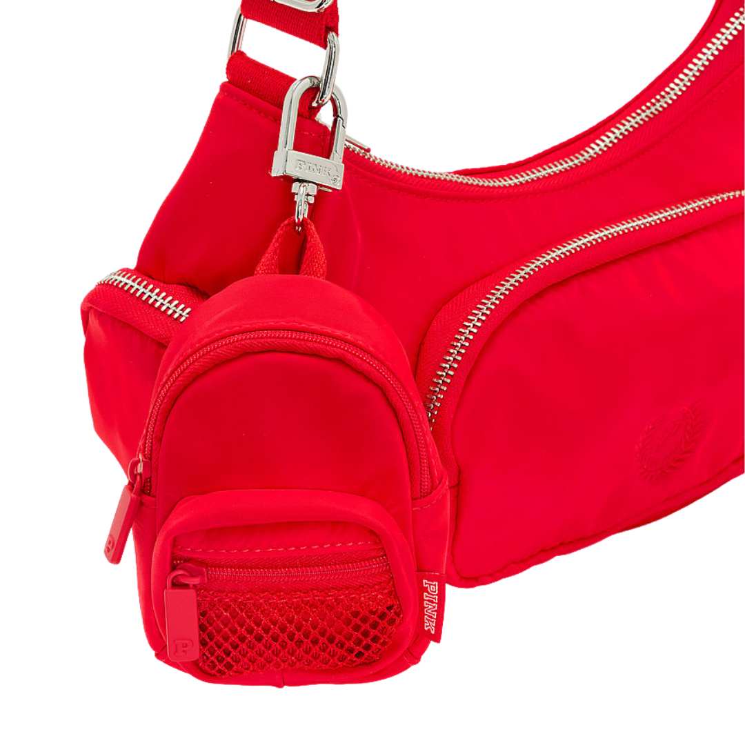 Mini Backpack Keychain Charm - red