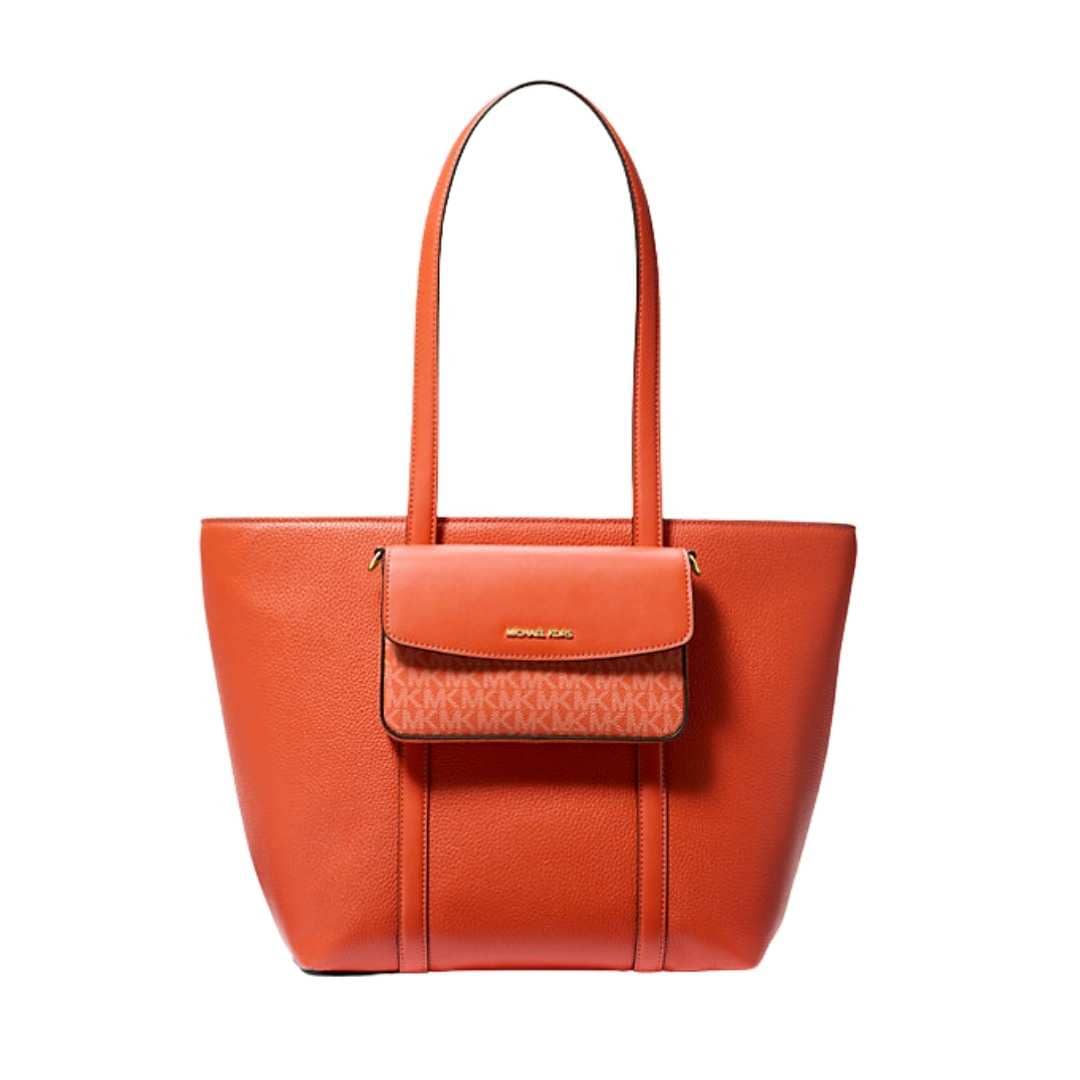 Bolso tote Jet Set 2 en 1 de cuero granulado.