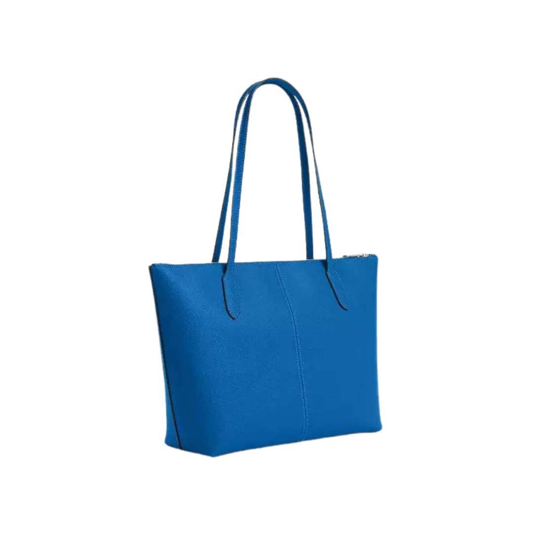 Tote zip top mediana azul eléctrico