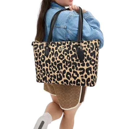 Tote mediana con print Leopardo