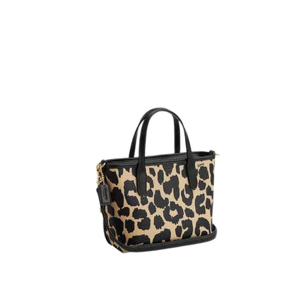 Mini tote con print leopardo