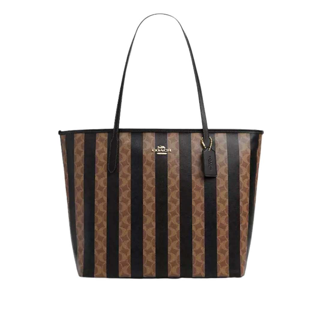 Tote city Large Rayas café