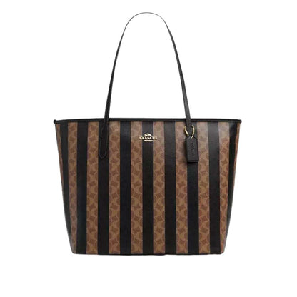 Tote city Large Rayas café