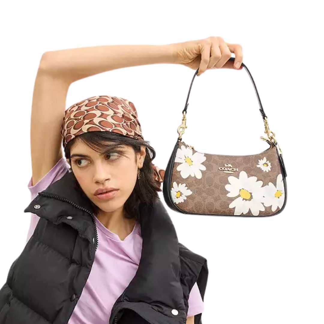 Teri bag Shoulder con print floral en canvas