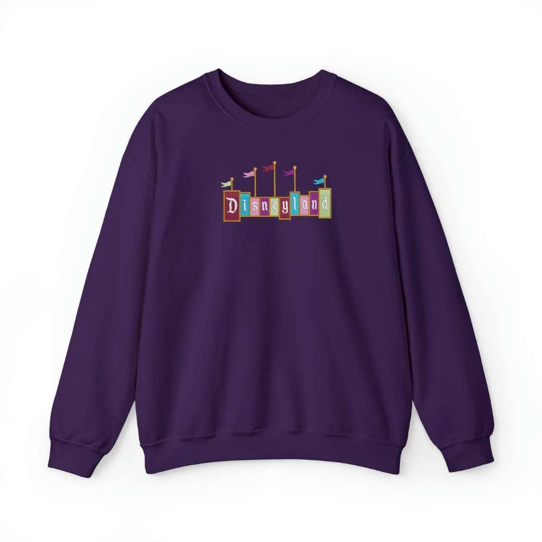 Bordado "Disneyland" en sudadera cuello redondo.