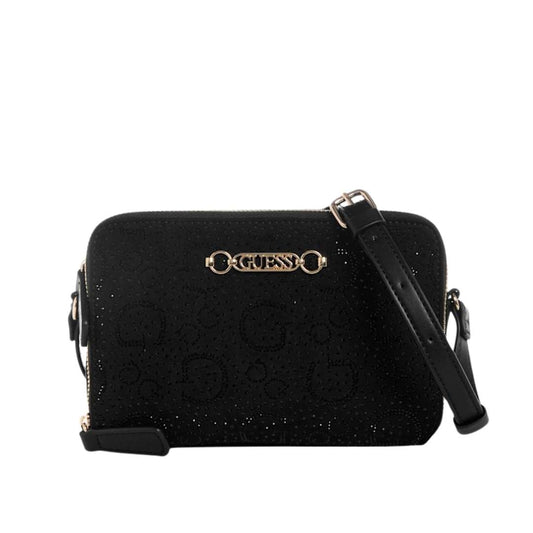 Crossbody con doble cremallera y logotipo de strass
