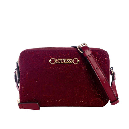 Crossbody con doble cremallera y logotipo de strass