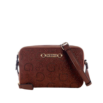 Crossbody con doble cremallera y logotipo de strass