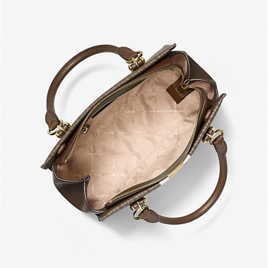 Medium Monogram Satchel - café