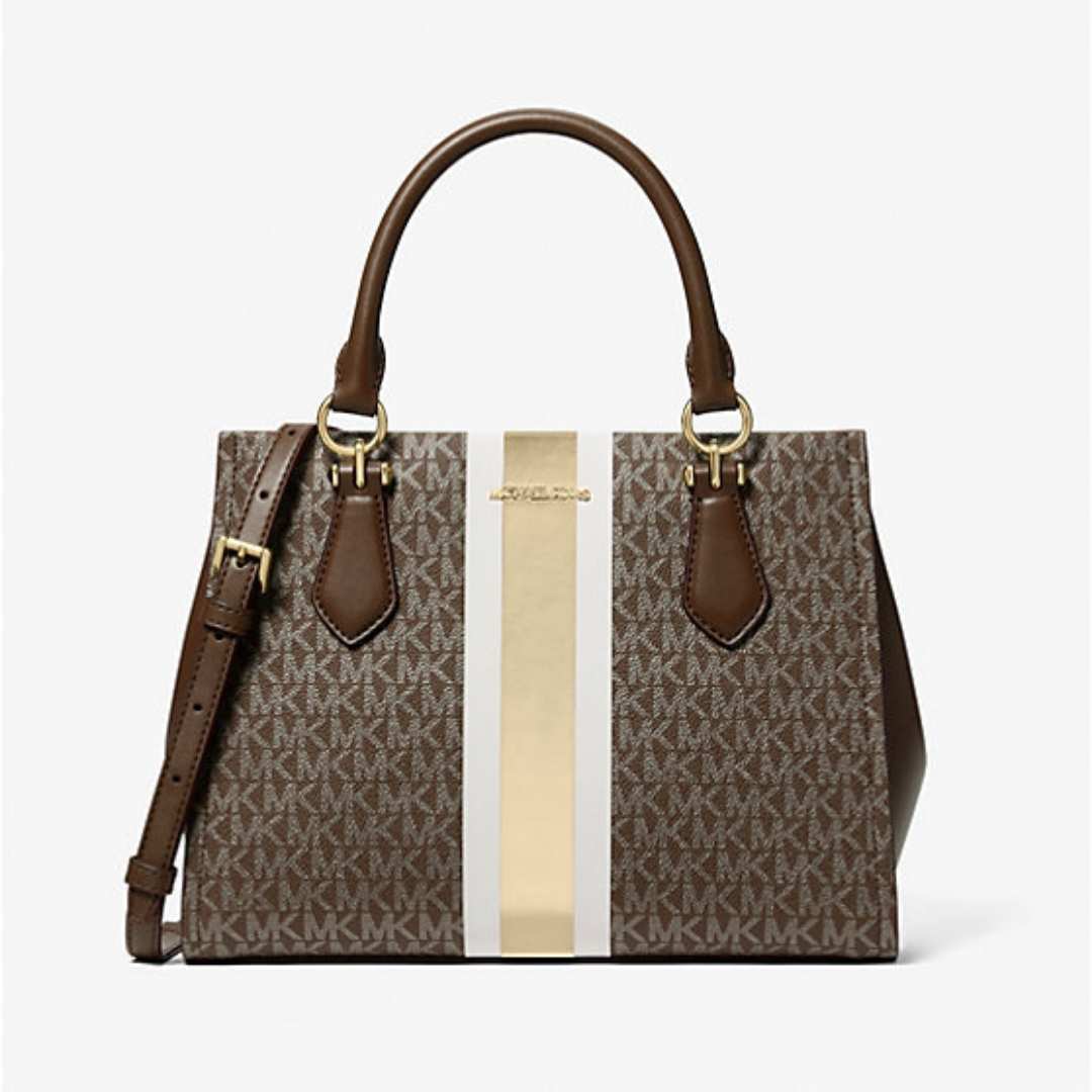 Medium Monogram Satchel - café