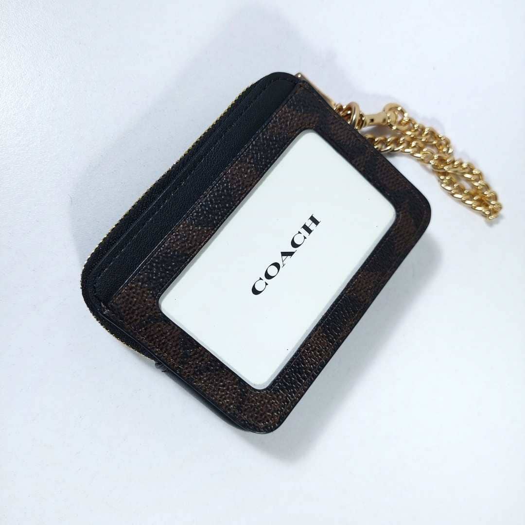 Zip card case monograma negro