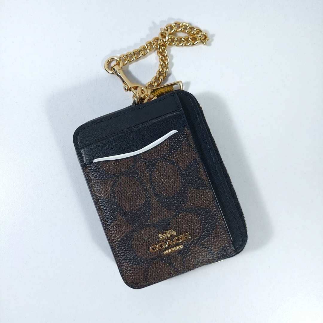 Zip card case monograma negro