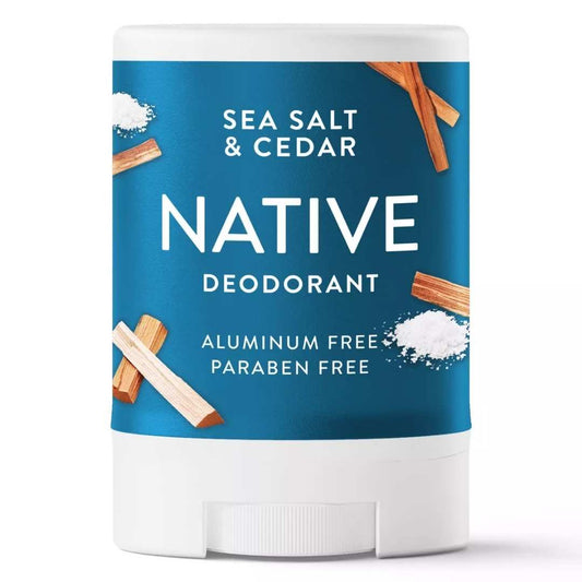 Desodorante sólido Native Mini - 0.5 oz - Sal Marina y cedro