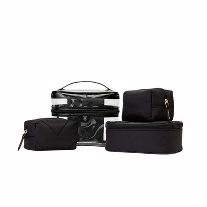 Neceser para maquillaje - Set 4 piezas Negro acolchado