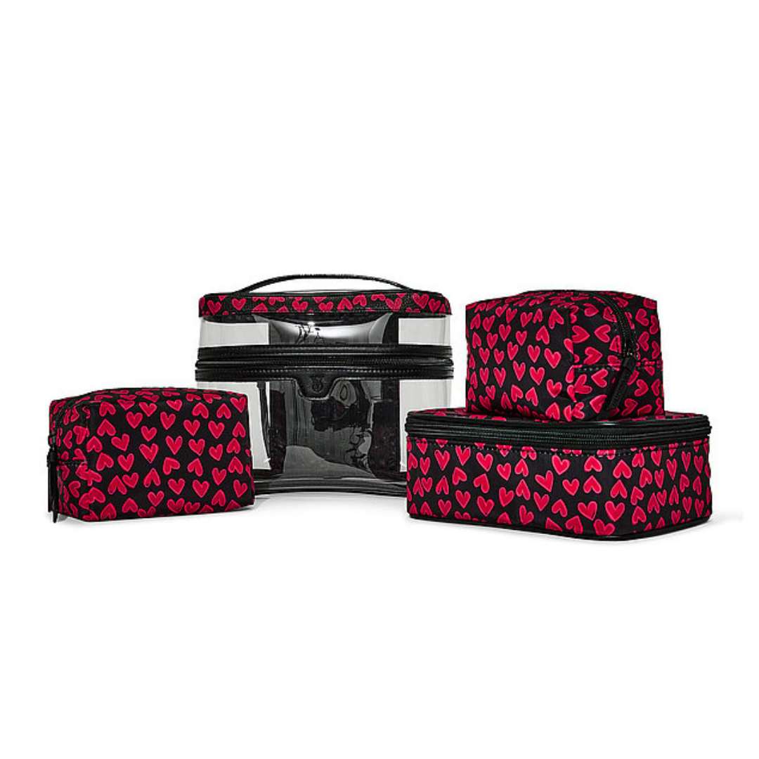 Neceser para maquillaje - Set 4 piezas corazon