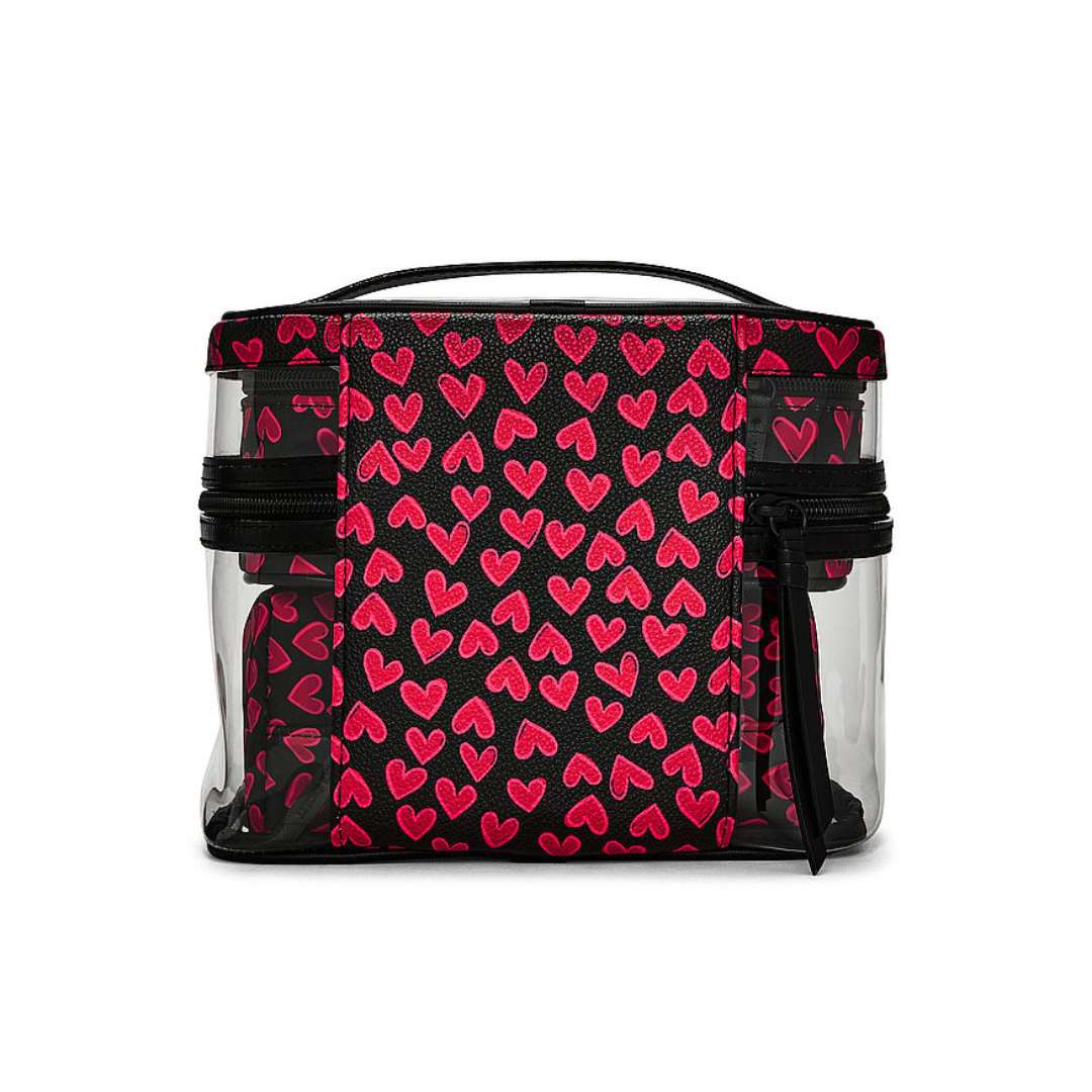 Neceser para maquillaje - Set 4 piezas corazon