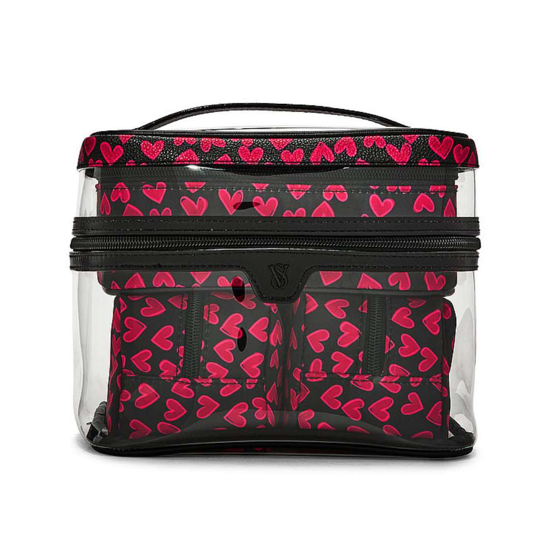 Neceser para maquillaje - Set 4 piezas corazon