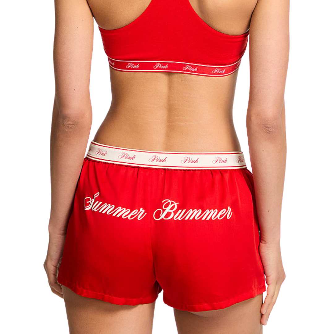 Silky Sleep Boxy Pajama Shorts - Rojo