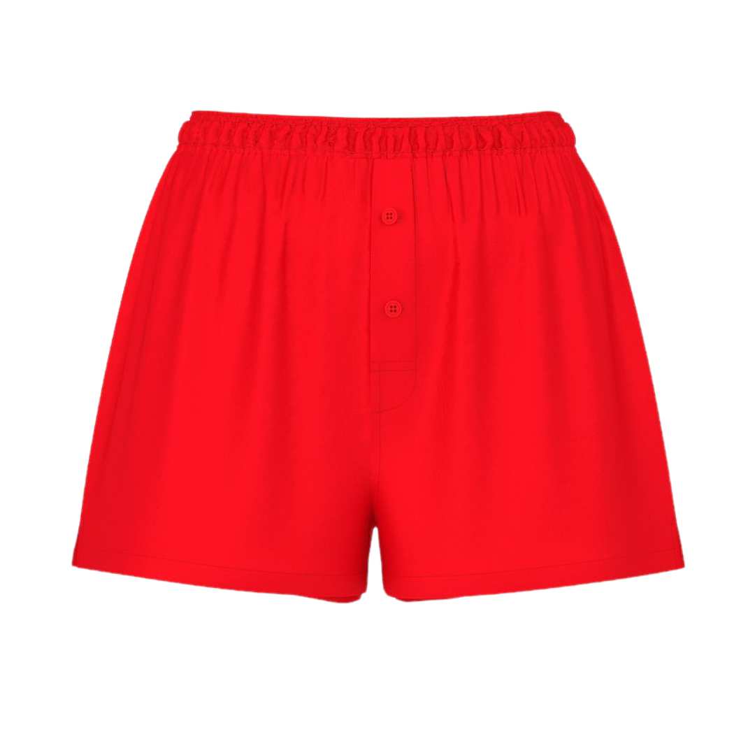 Silky Sleep Boxy Pajama Shorts - Rojo