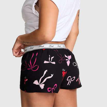 Silky Sleep Boxy Pajama Shorts - Bow multicolor