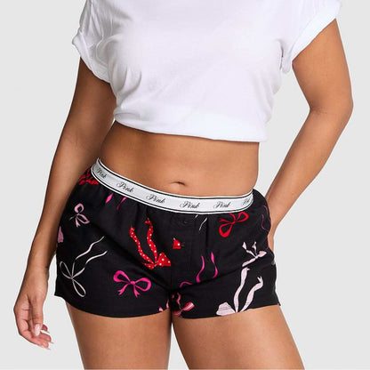 Silky Sleep Boxy Pajama Shorts - Bow multicolor