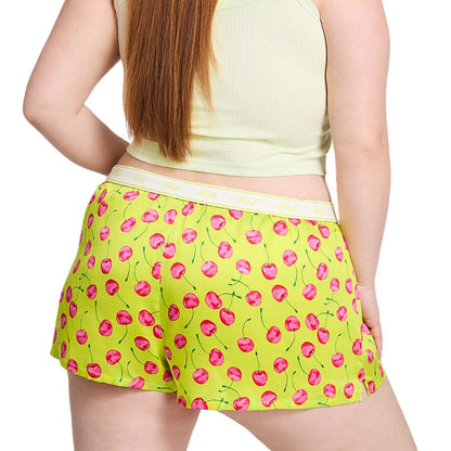 Silky Sleep Boxy Pajama Shorts -cherry  dama
