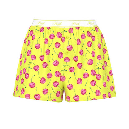 Silky Sleep Boxy Pajama Shorts -cherry  dama