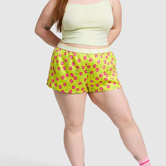 Silky Sleep Boxy Pajama Shorts -cherry  dama