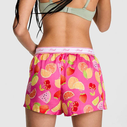 Silky Sleep Boxy Pajama Shorts - Rose Fruit